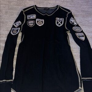 Alp N Rock Black and Gray Knit Top